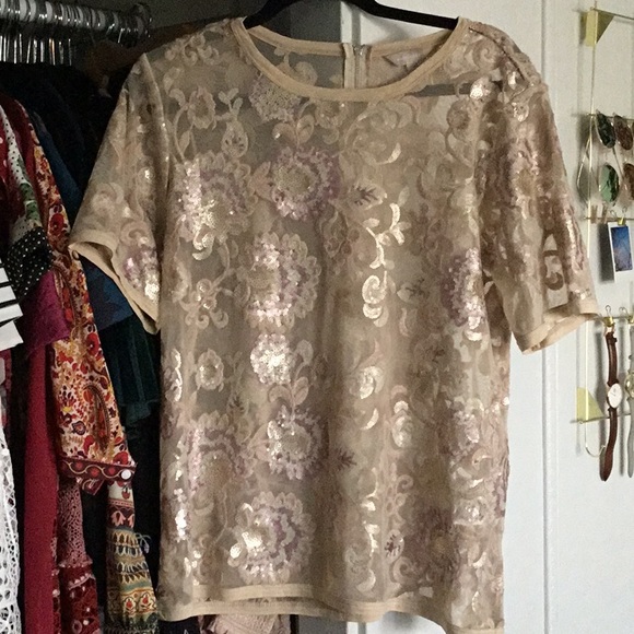 Zara Tops - Sequin/Mesh top